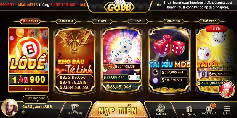 Go88 cung cấp về những tựa game gì?