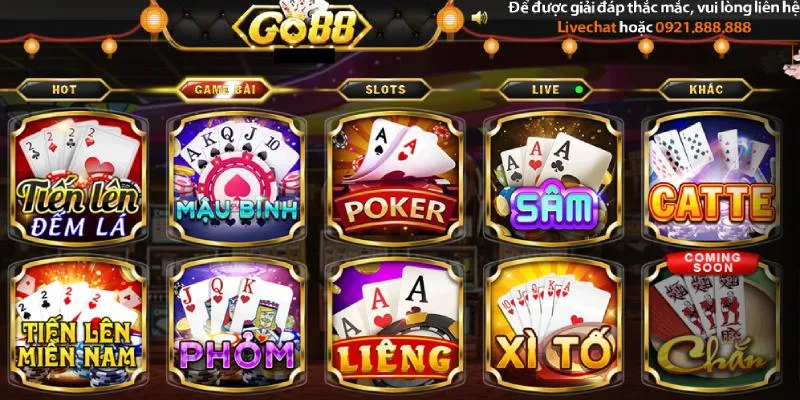 Các bước vào game bài sâm tại cổng game Go88