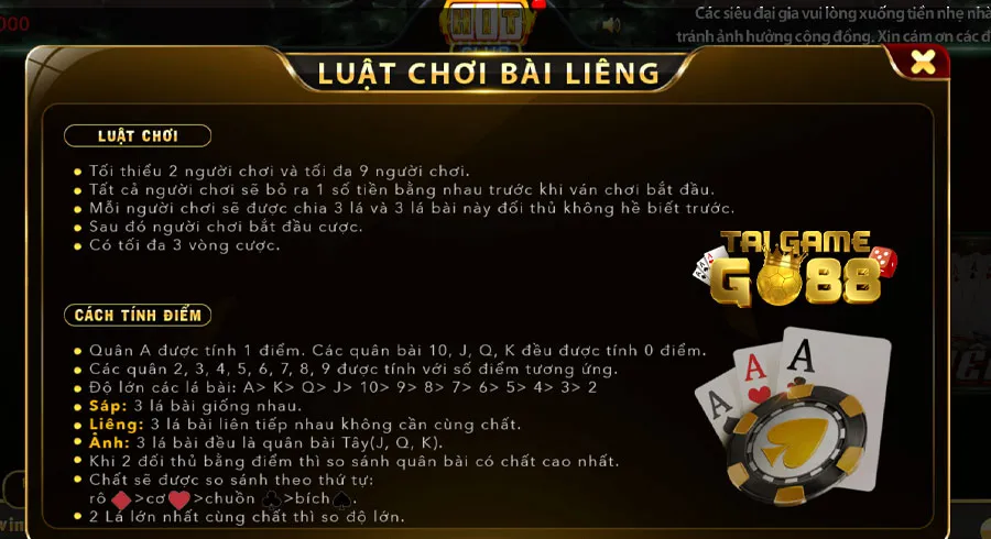 Luật chơi của Liêng Go88 như thế nào?