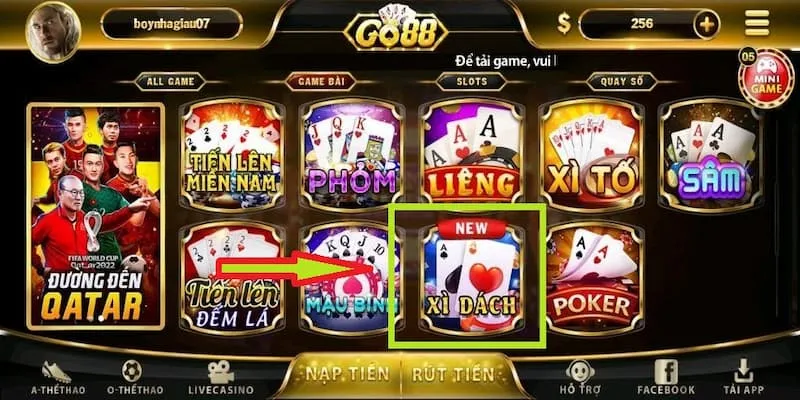 Xì Dách là 1 game bài được yêu thích tại Go88