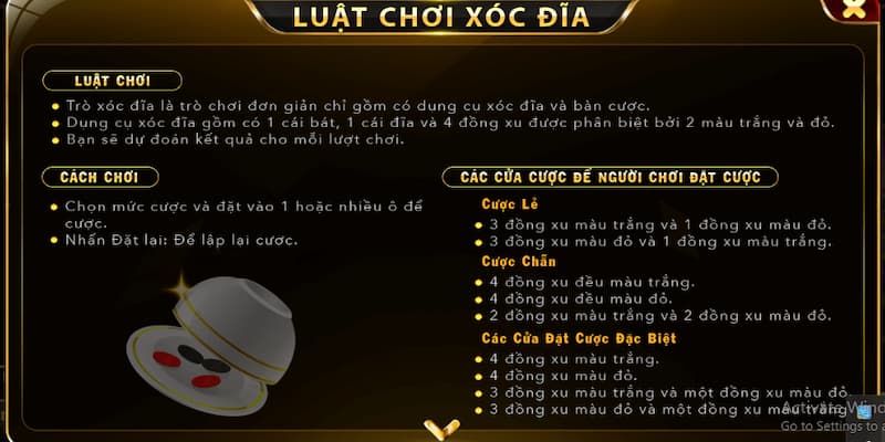 Hướng dẫn tham gia Xóc đĩa Go88 siêu dễ