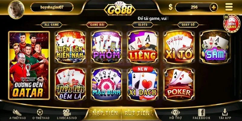 Đăng ký Go88 để tham gia game bài Baccarat 