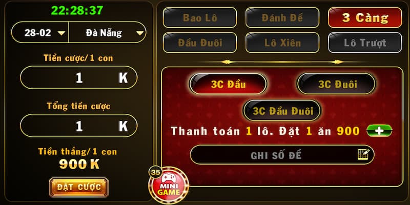 Hình thức đánh 3 càng tại lô đề 1 ăn 900 Go88