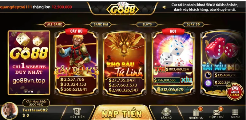 Kinh nghiệm chơi game nổ hũ tại Go88