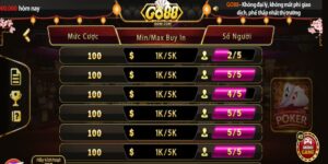 Những quy định trên bàn chơi Poker Go88