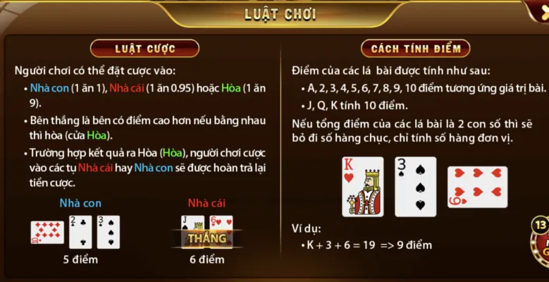 Luật chơi game bài Baccarat đơn giản dễ tham gia 