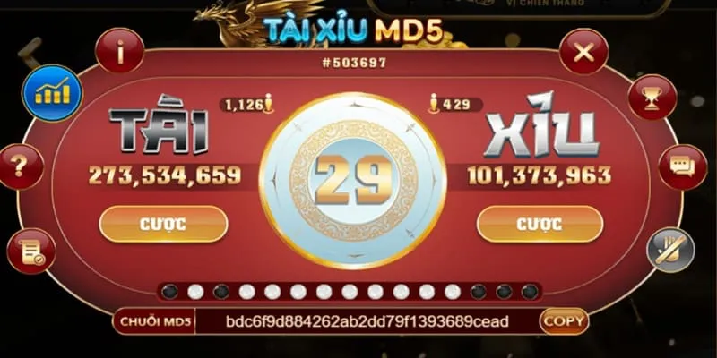 3 Xúc xắc trong Tài Xỉu MD5 Minigame Go88 